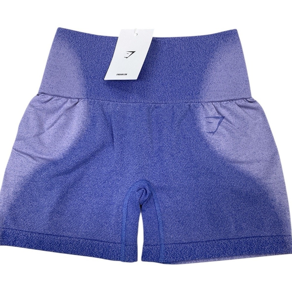 Gymshark Womens Body Fit Blur Seamless Shorts Blue Size Small New With Tags